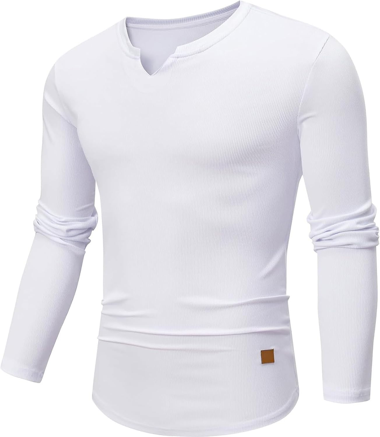 RTRDE Men's Long Sleeve Textured Henley Shirts, Casual Athletic Workout Button T-Shirts Fall Tee, S-3XL