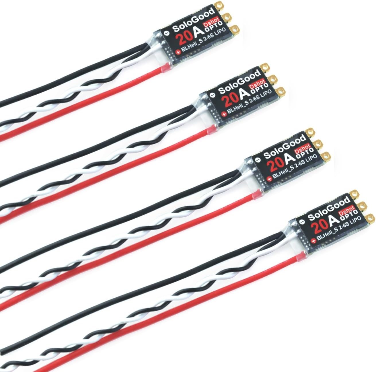 4Pcs 20A ESC Brushless Electronic Speed Controller DSHOT BLHeli_S 2-4S Lipo for FPV QAV Drone Multirotor Quadcopter