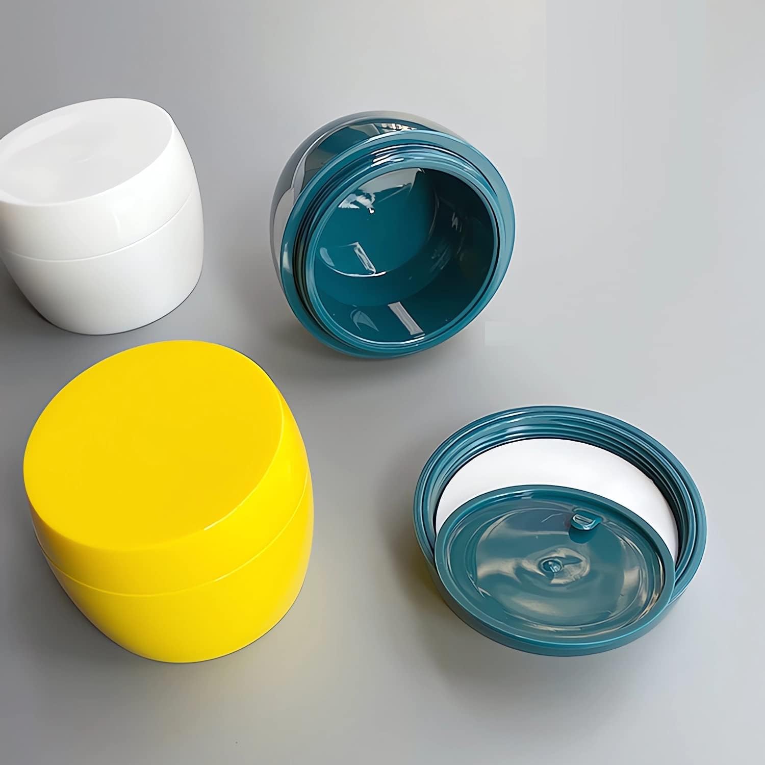 Plastikowe słoiczki kosmetyczne, Opakowanie zawiera 12 sztuk, pusty zielony pojemnik na krem ​​do twarzy o pojemności 50 ml Butelka podróżna + 4 x szpatułka