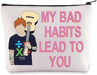 Singer Concert Cosmetic Makeup Bag Singer Album Inspired Gifts My Bad Habits Lead To You Music Lyrics Makeup Zipper Pouch Bag Singer Merchandise (My Bad Habit)