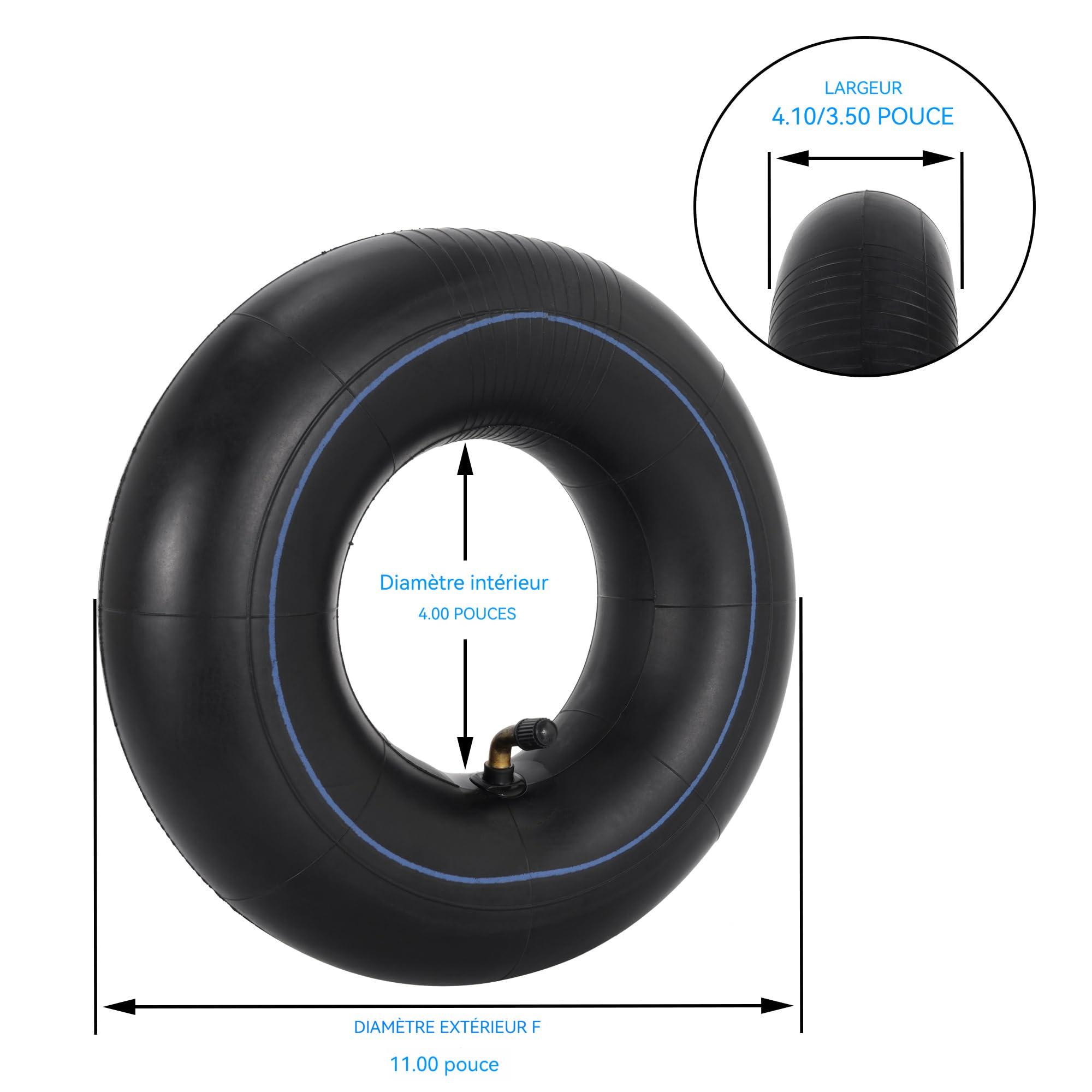 Lot De 2 Chambres à Air De Rechange, 13 X 5,00-6, Pour Brouette, Compatible Avec Tondeuse Autoportée, Remorque De Jardin, Valve Coudée, Tracteur De Pelouse