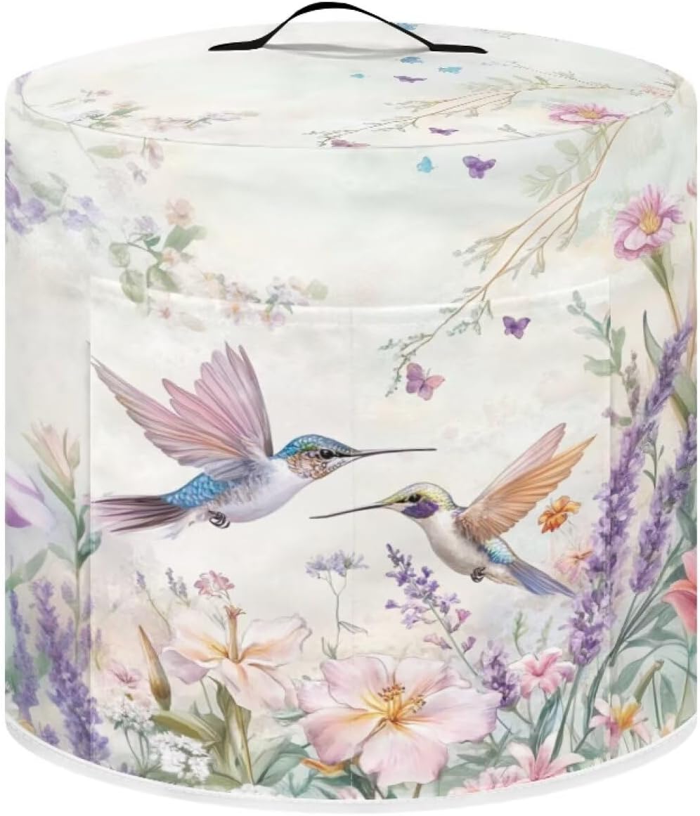 Cozeyat Aesthetic Floral Pressure Cooker Cover for Women Dust-proof Cover for Rice Cooker Air Fryer Kitchen Appliance Covers with Top Handle and Pocket Home Kitchen Decor