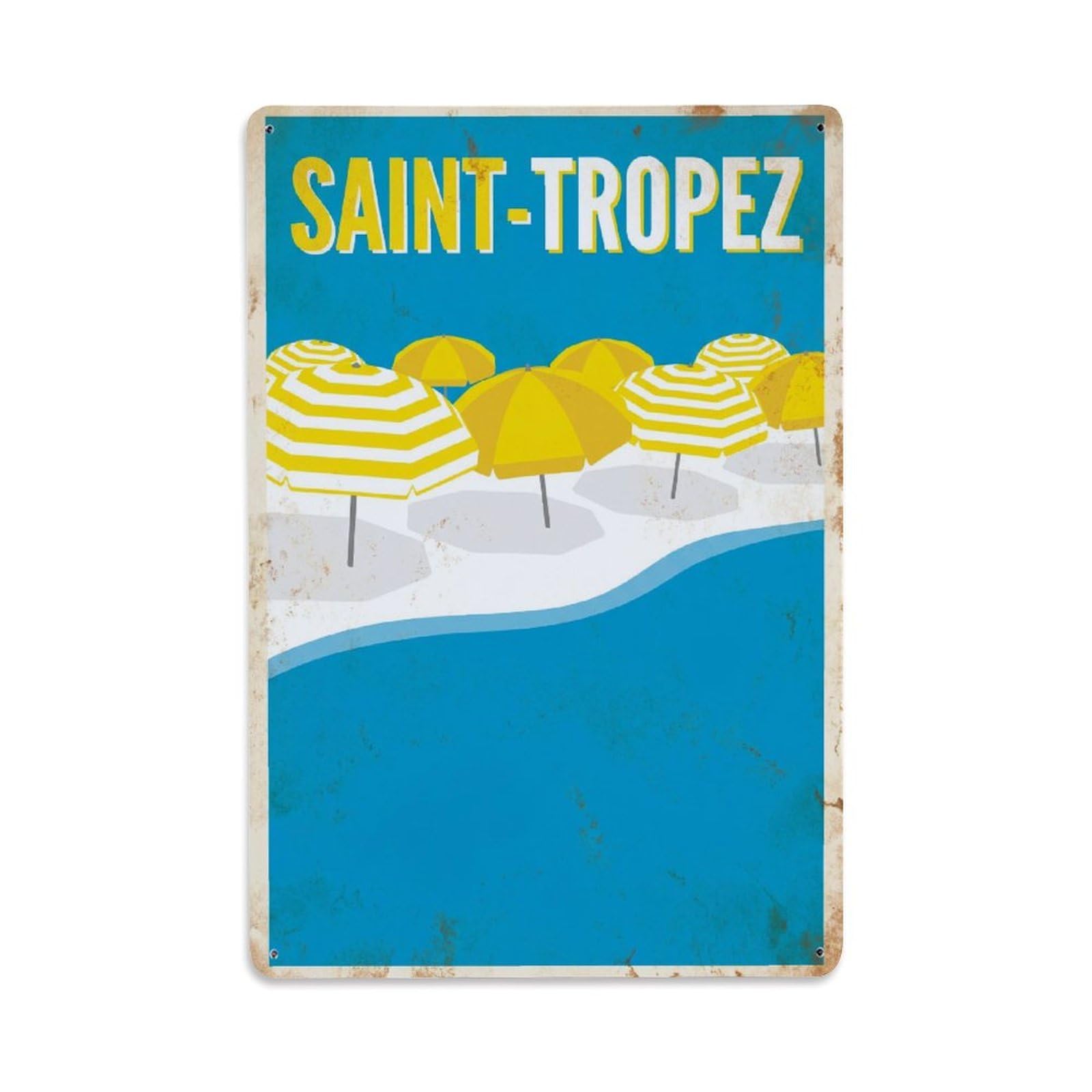 Fyrn Style Metal Tin Sign Vintage Travel Saint-Tropez France Stunning