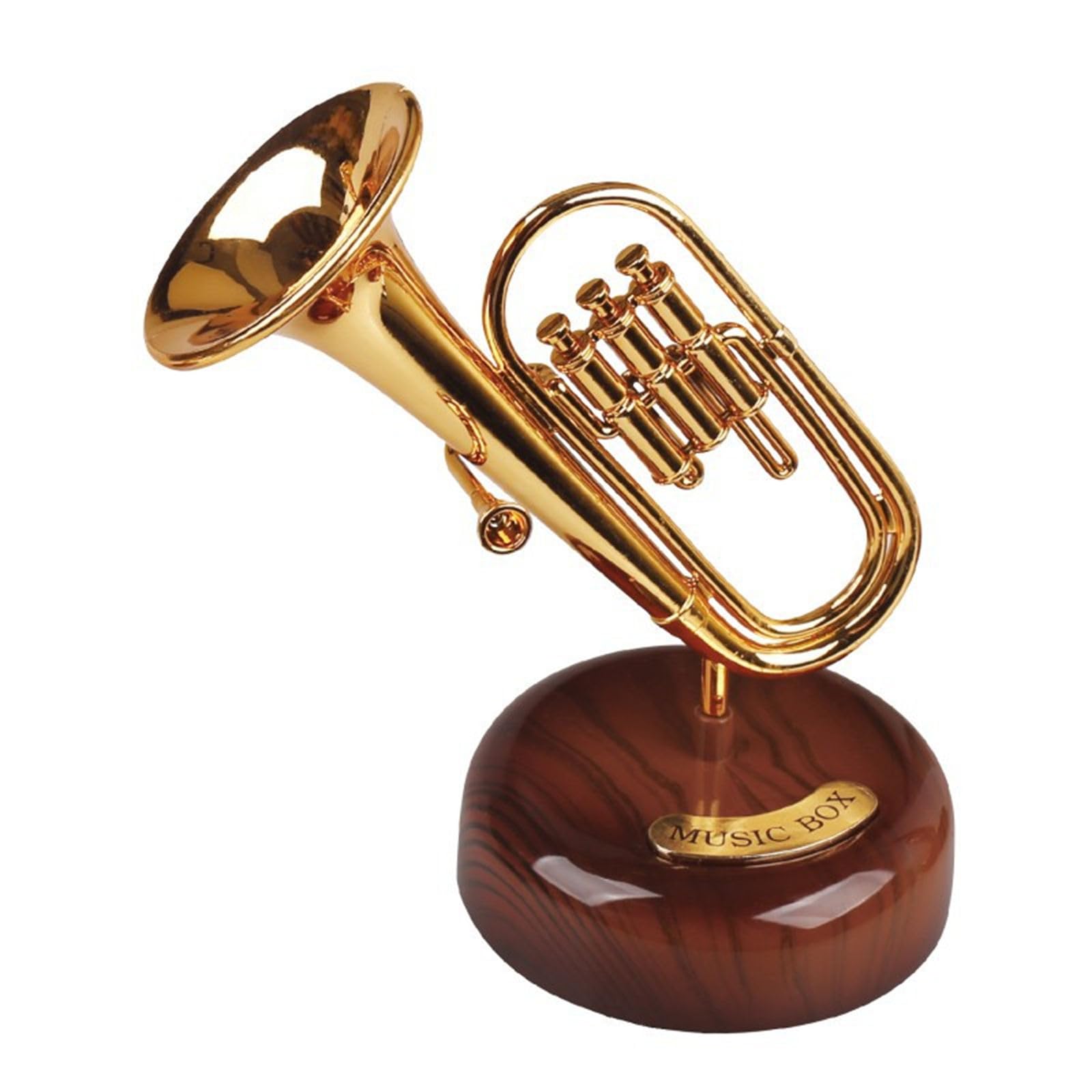 Lerpwige Violin Music Box Wind Up Musical Box Violin with Rotatings Base Minis Replicas Instrument Model Desktop Ornament Miniature Instrument