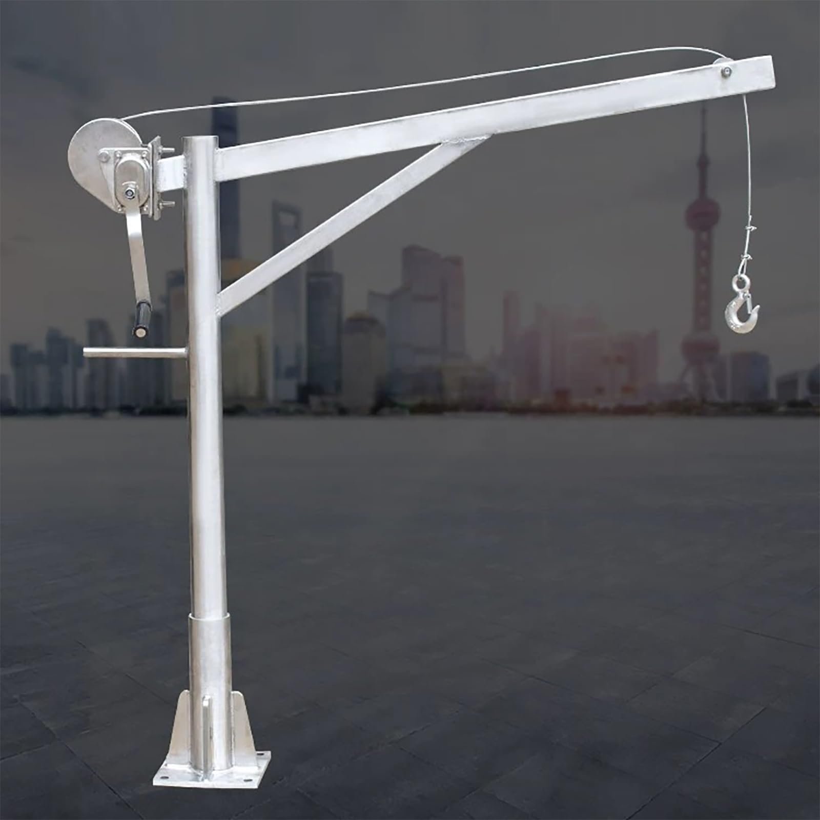 Cabrestante Manual de Acero Inoxidable 304, Cabrestante Manual para Remolques, con Bloqueo Automático Bidireccional, Cable y Gancho Anticaída, para Elevación y Remolque(1800LB+5m/16.4ft)