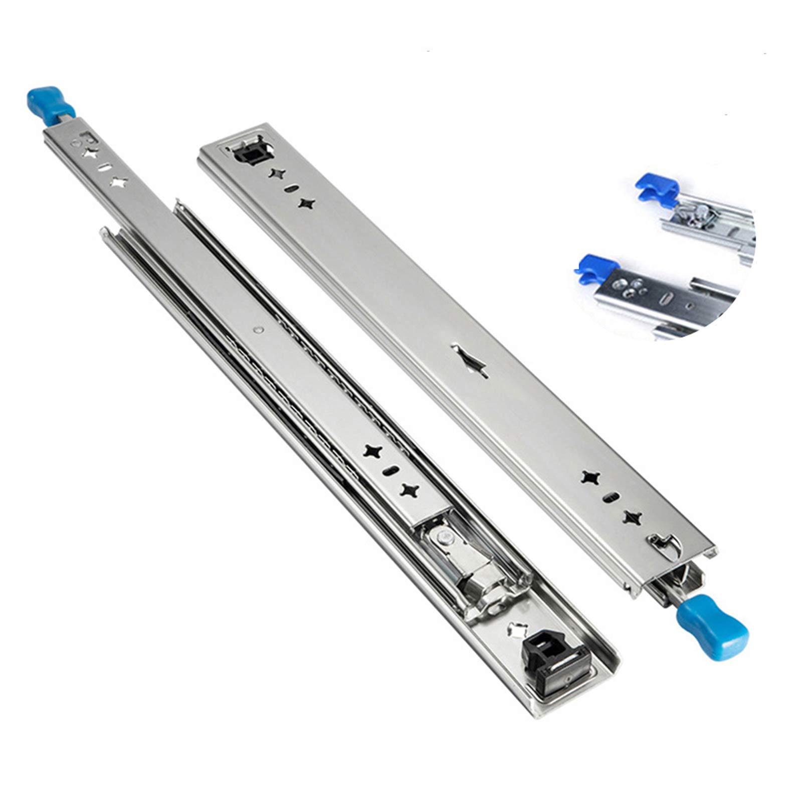 Buy Push to Open Drawer Slides Ball Bearing Side ,10"/12"/14"/16"/18",3Fold Full Extension