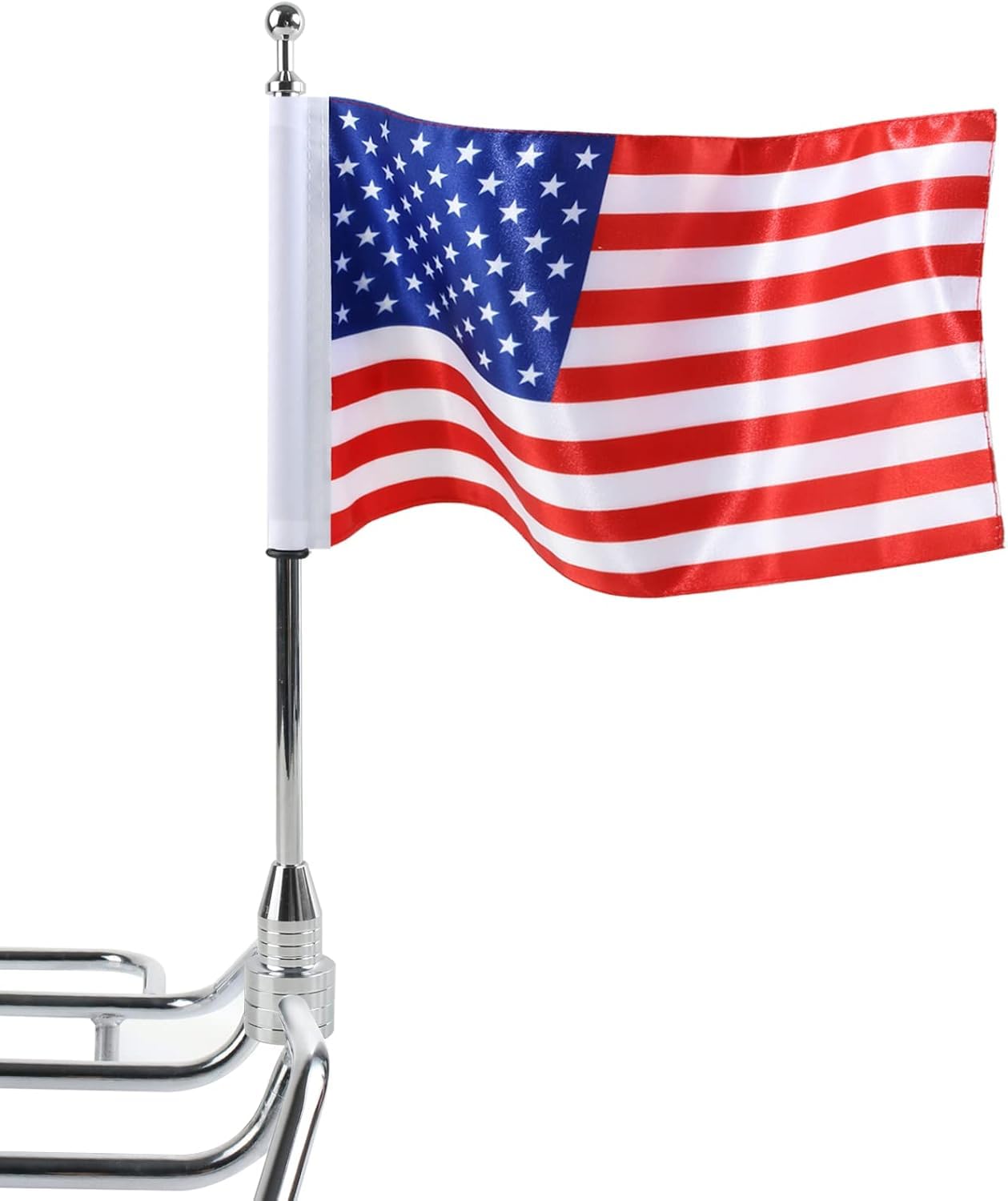 Espear American Flag - 6" x 9" Double Sided USA Flag with Mount for Harley Davidson Honda Goldwing CB VTX CBR Yamaha Etc