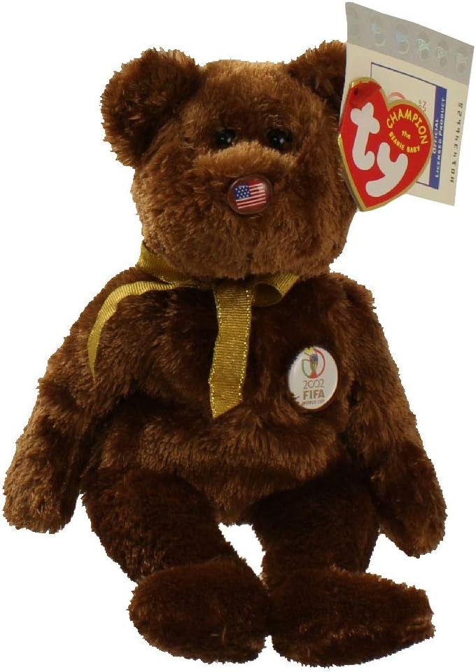 TY BEANIE BABY 2002 FIFA WORLD CUP CHAMPION BEAR