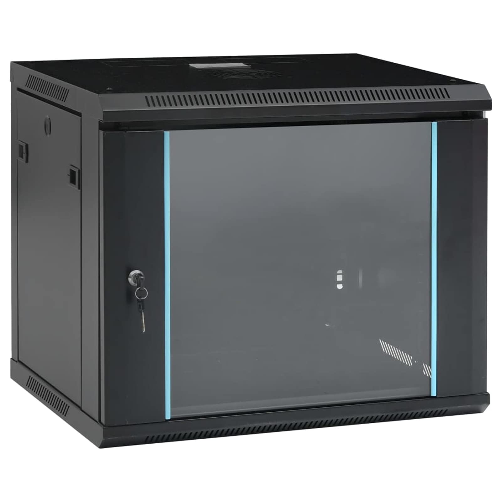 Tidyard Coffret de Réseau Mural 9U 19" Rack Serveur Armoire Réseau, Armoire de Stockage Armoire de Réseau IP20 600x450x510 mm