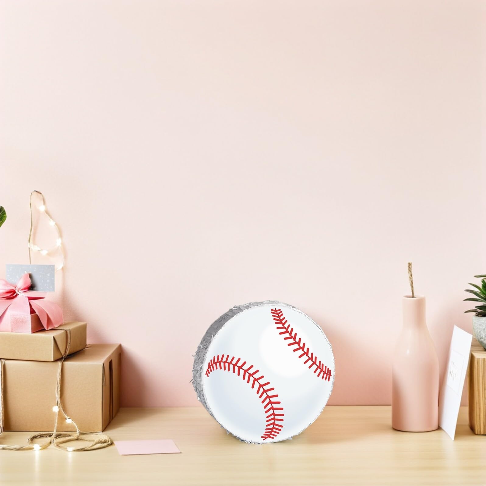Piñata de Béisbol Colgante para Fiestas Infantiles con Bate y Antifaz Decoración Temática Deportiva para Cumpleaños Juego Recreativo para Papel Resistente y Confeti Incluido