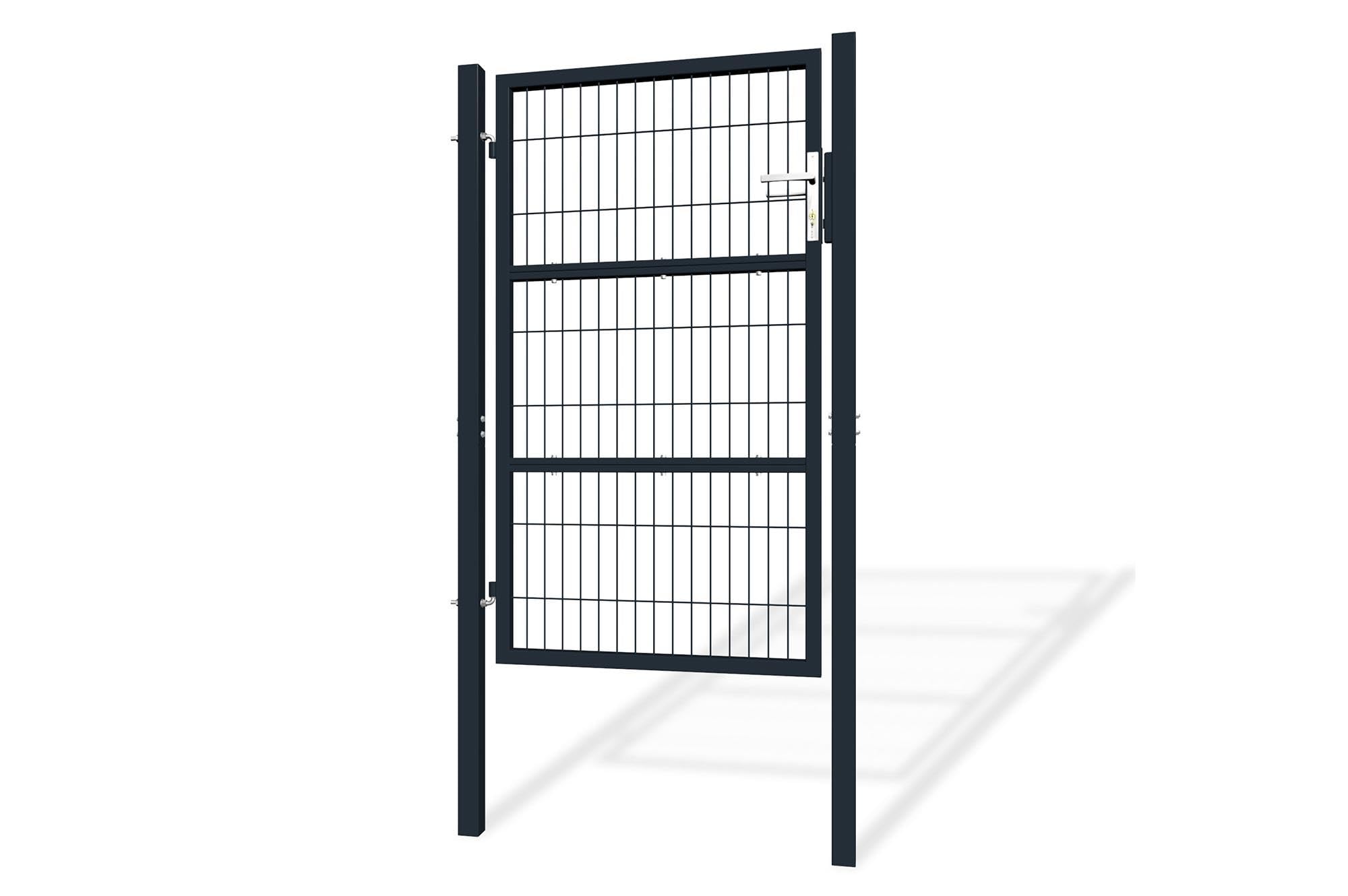 Casanoov - Portillon Grillagé RAZO Acier Galvanisé - 87 x 160 cm - 0,87 m x 1,6 m 1,39 m² - Gris Anthracite RAL 7016 - Mailles 50 x 200 mm - Poteaux Carrés 60 x 60 mm - Kit Complet