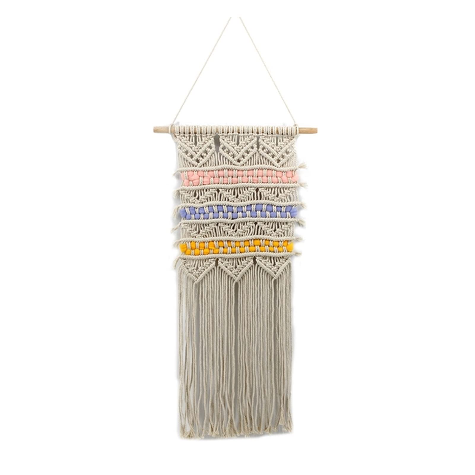 CRYSEU Macrame Wall Hanging Tapestry Wedding Backdrop Decoration Bohemian Tassel Tapestry