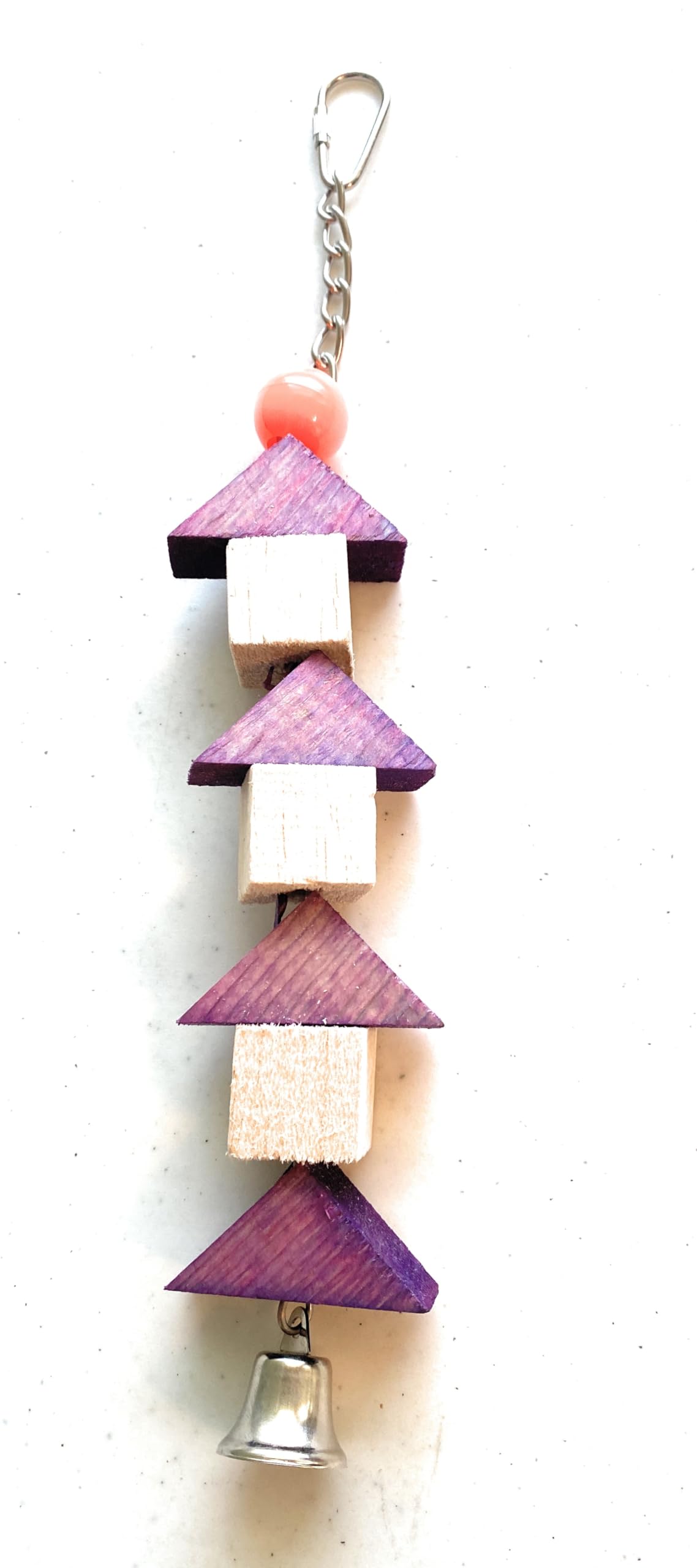 Mighty Bird Toys Small Bird Toy 12 x 2 Balsa Tree and Chain with a Bell