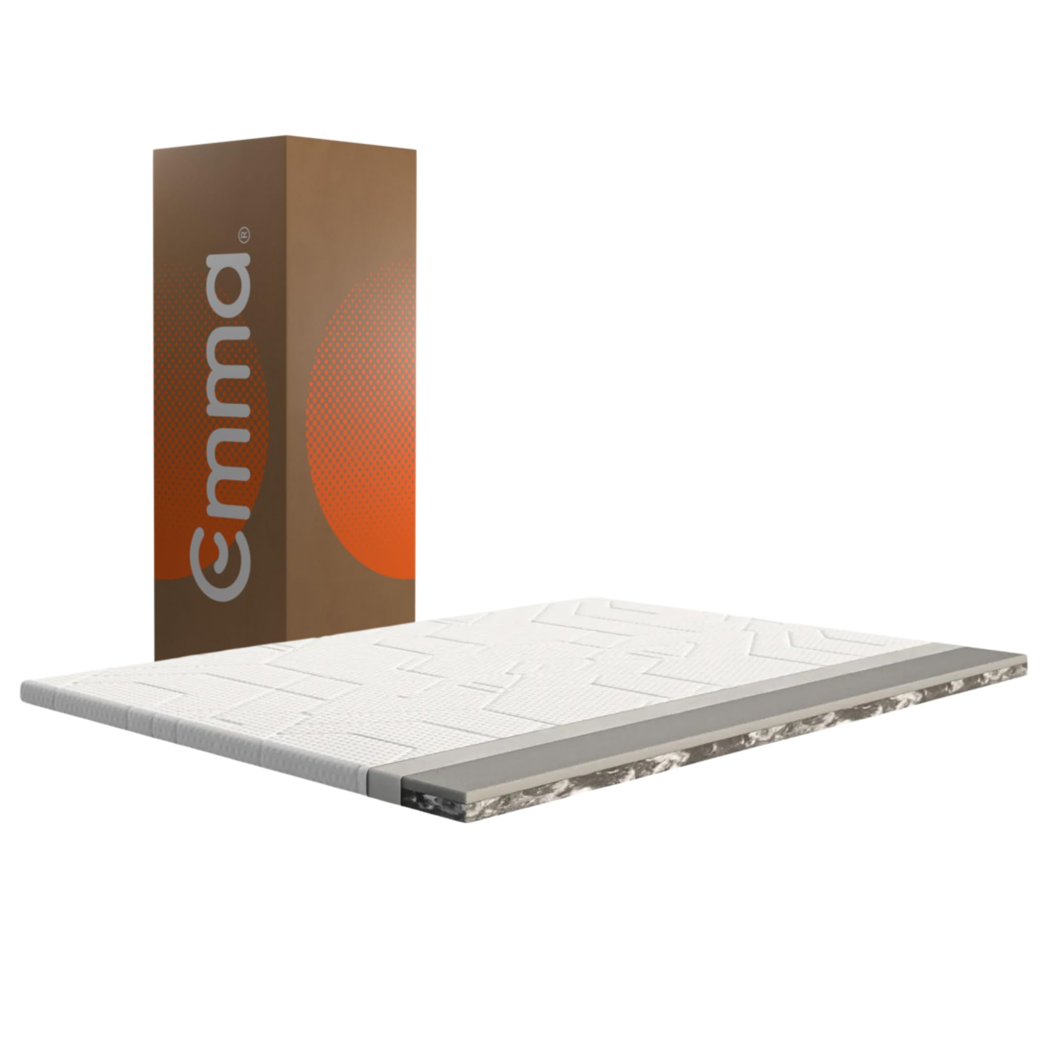 Surmatelas Emma Original Pro 140x190 cm, 8 cm | 2 Couches Thermorégulantes & Ferme | Mousse HRX | Housse Amovible et Lavable | Prolonge la Durée de Vie du Matelas