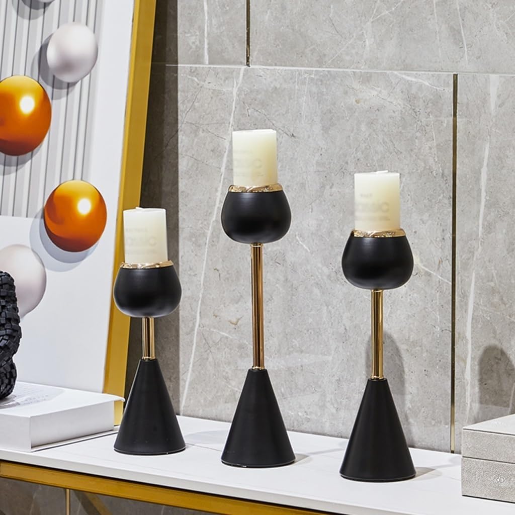 candle-holder Iron Candle Holder Ornaments Candlelight Dinner Props Simple Household Dining Table Candle Holder Decoration candlestick(C)