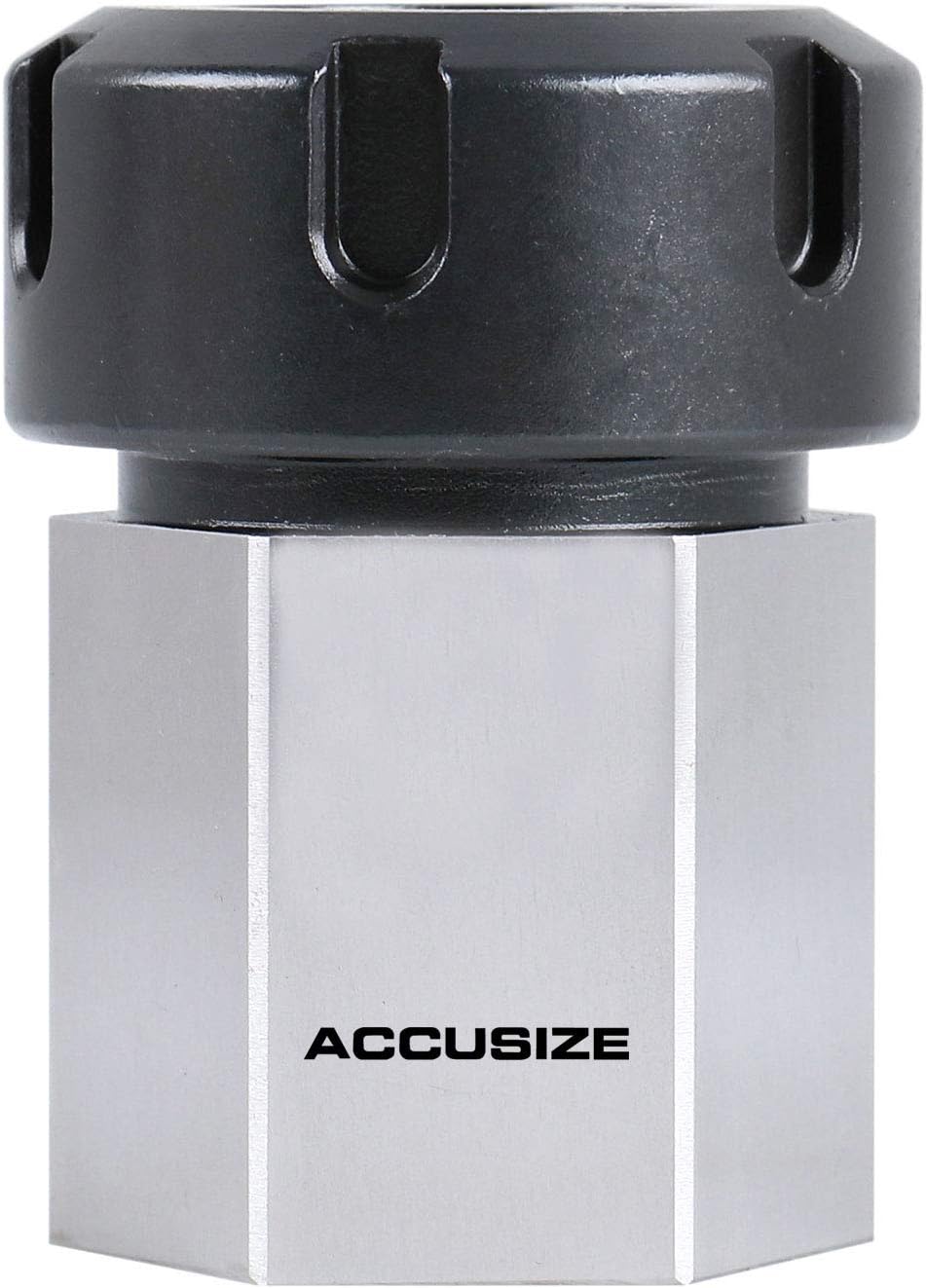 Accusize Industrial Tools Hardened HEX ER-32 Collet Chuck Block for CNC Machine, Slotted Collet Nut Included, 6920-3206