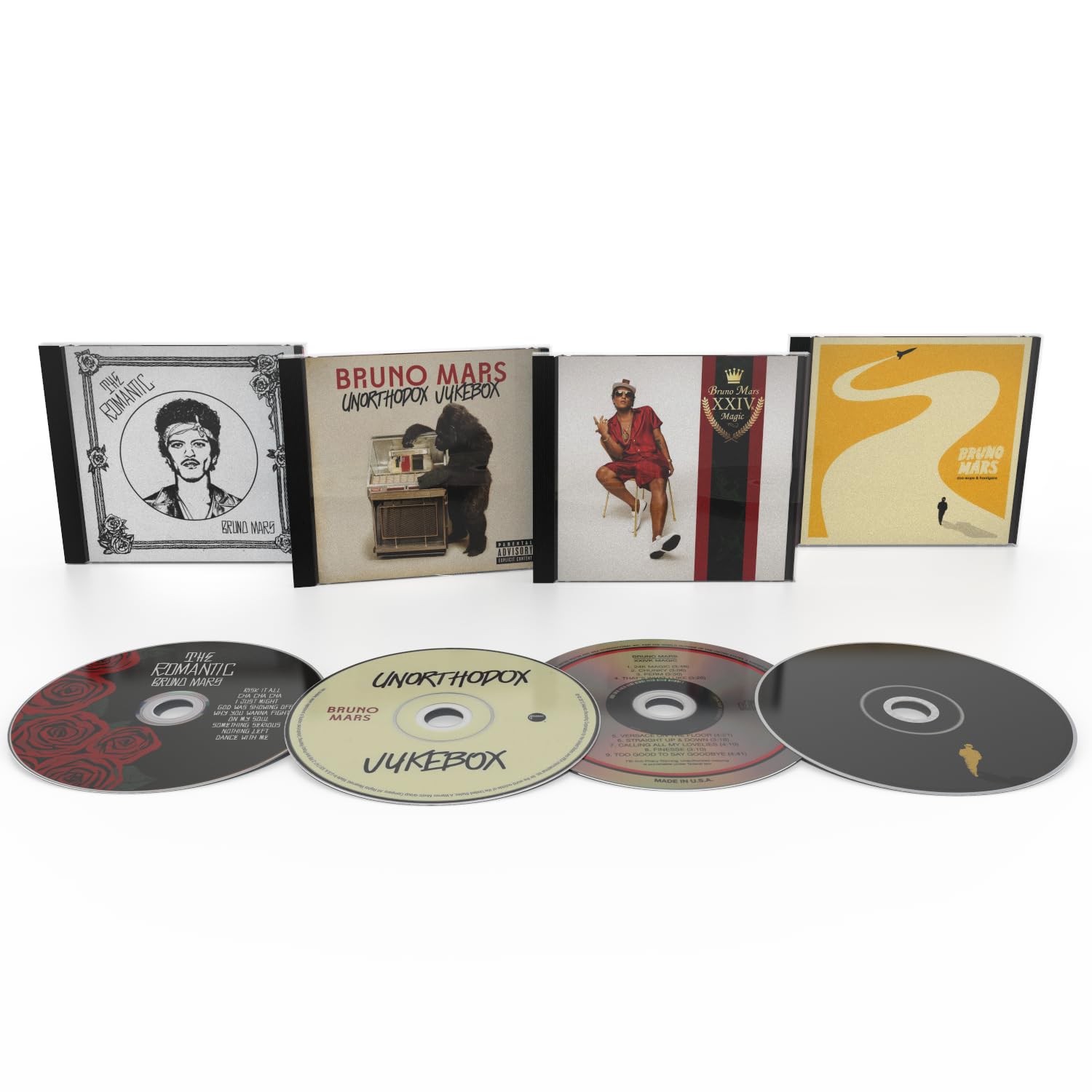 Complete Bruno Mars Discography Collection: Doo-Wops & Hooligans / Unorthodox Jukebox / 24K Magic / The Romantic