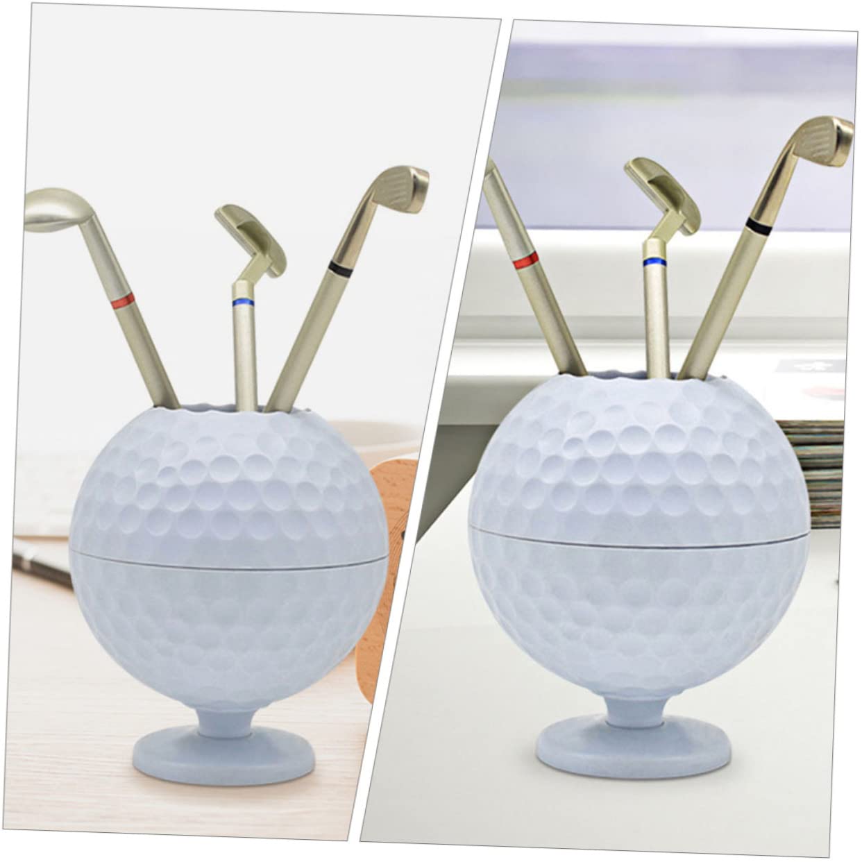 OSALADI 3 Set Portapenne Palla Golf Organizer per Scrivania Gadget Ufficio Cool per Casa Hotel e Ufficio per Appassionati Golf