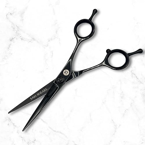 Miniatura 10 de Saki Shears Odachi Tijeras de corte de pelo de 5.5 pulgadas, asas rectas, pinzas dobles, compensación cero, tijeras ligeras para el cabello para