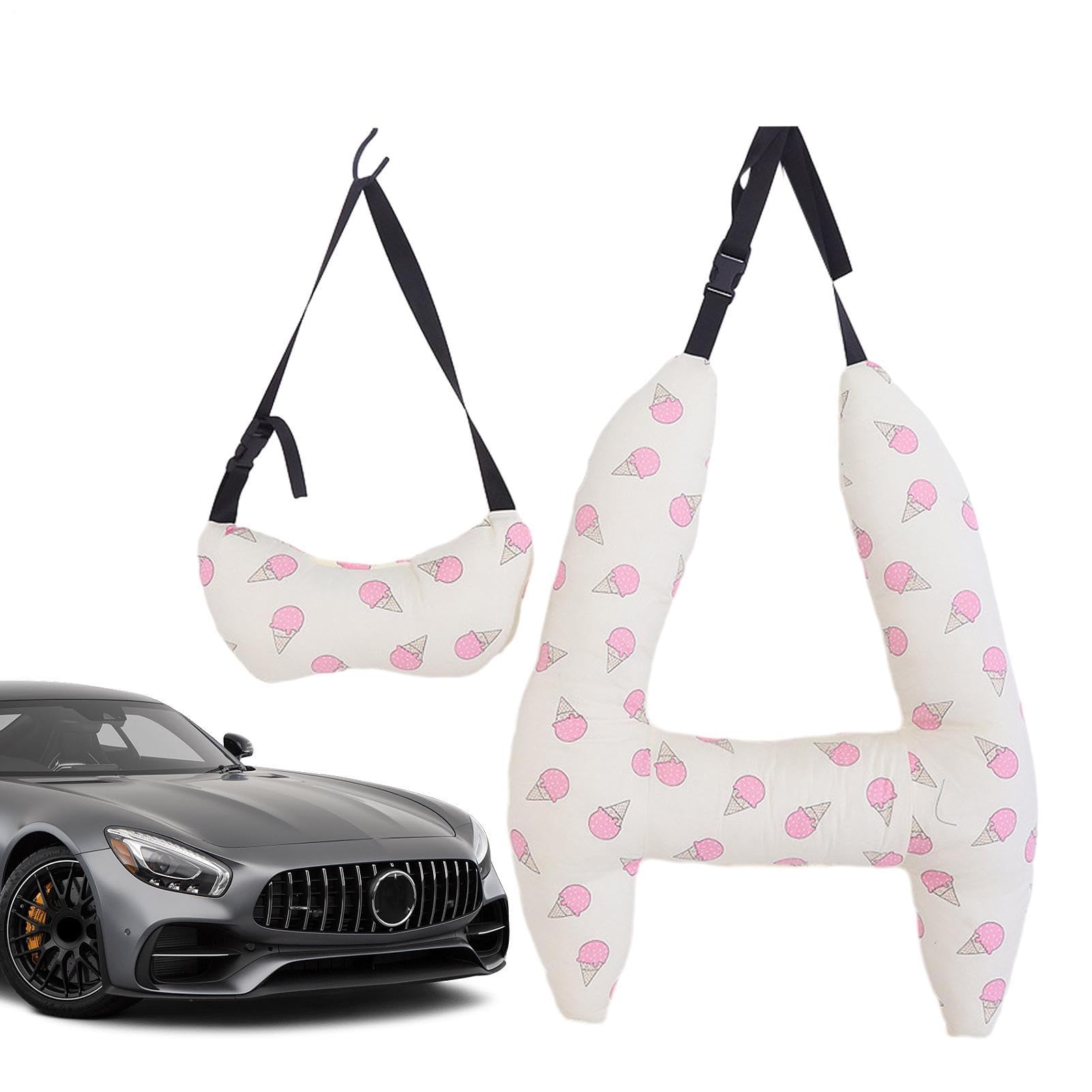 Apoyo para reposacabezas de Coche para niños, Almohada de Cuello con diseño de curvatura para niños, Almohada de avión Transpirable, Lavable a máquina, reposacabezas de Coche para avión, Cuello