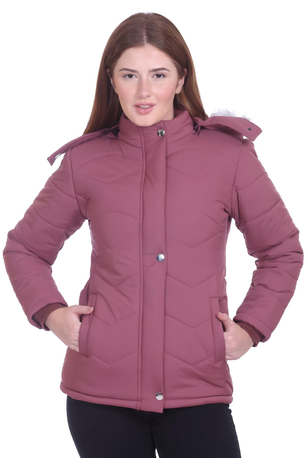 first sleep Women's Winter Jacket | Puffer Style Hooded Coat | Warm Quilted Outerwear for Cold Weather | Lightweight Cozy Winterwear for Ladies & Girls-picture-24