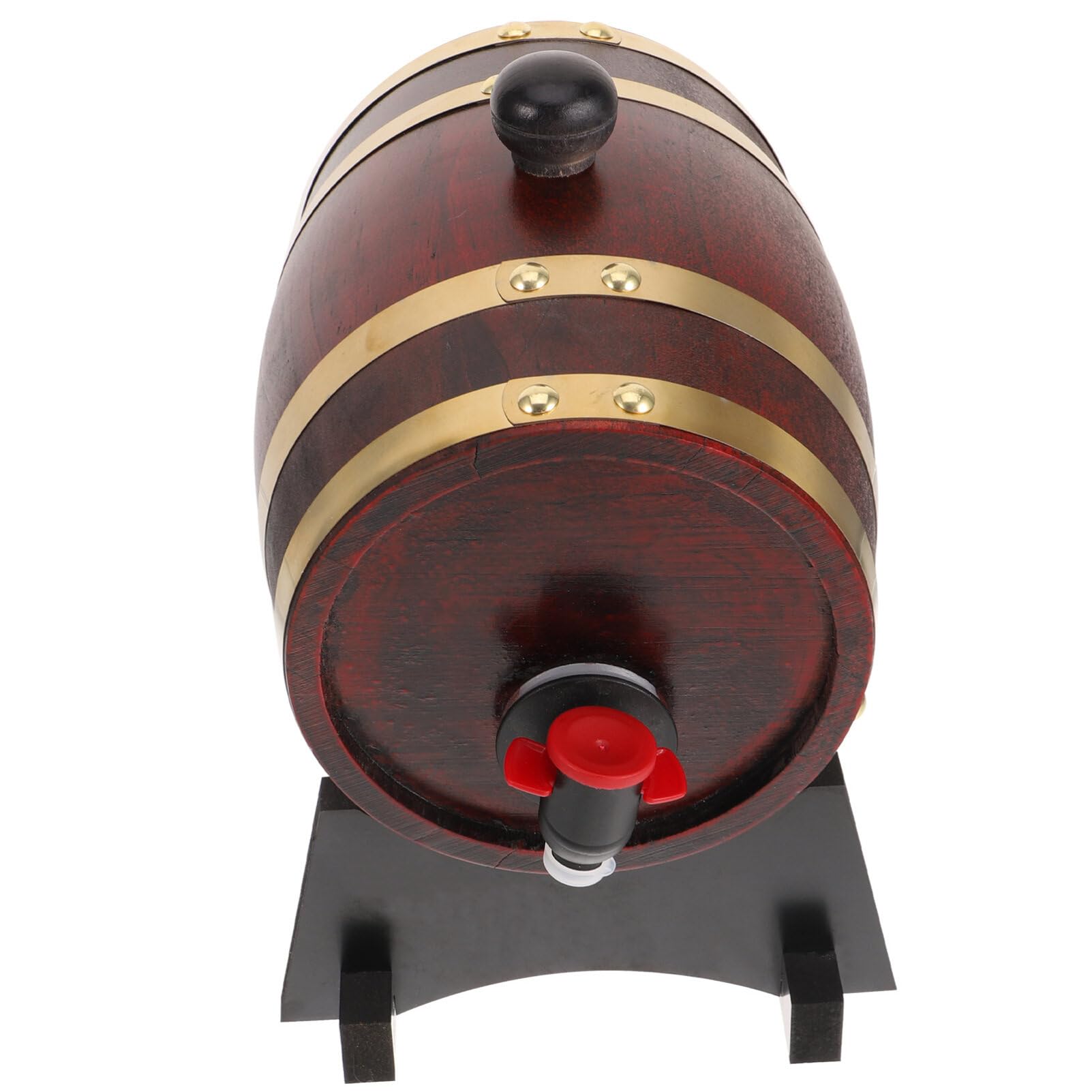 Kichvoe 1set Wine Barrel Beverage Dispenser Sturdy Old Barrels for Beer Whiskey and Wine Vintage Style Water Bucket with Rack for Bars Wineries and Exhibitions