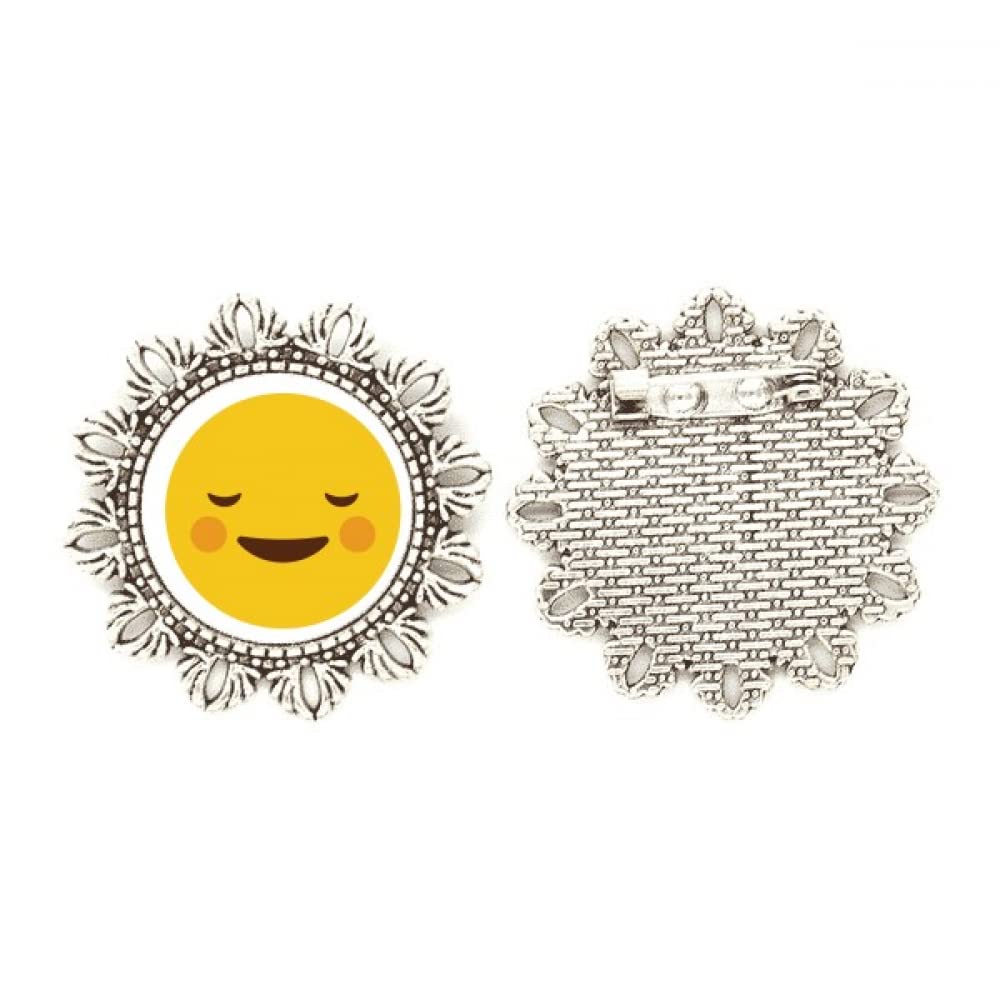 Broche amarillo de flores plateadas con diseño animado mediano 4