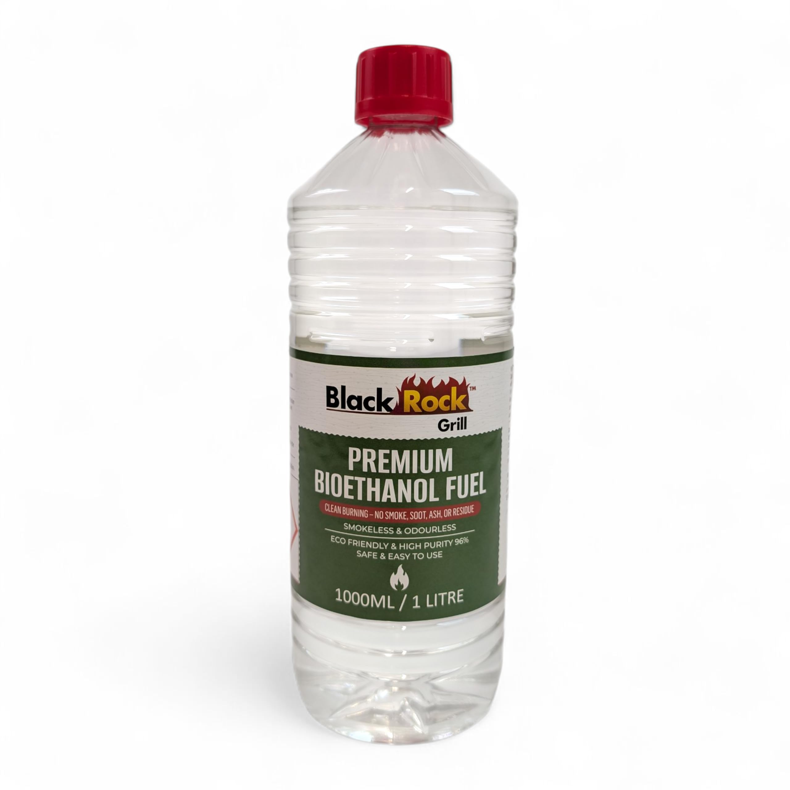 Black Rock Grill Bioethanol Fuel 1L, Premium Liquid Fuel for Fire Pits, Fireplaces, Spirit Burners & Alcohol Stoves, High Purity, Clean Burning, Eco-Friendly Ethanol for Indoor & Outdoor