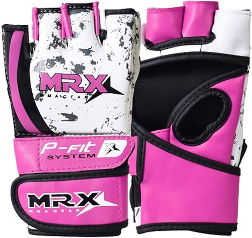 Miniatura 2 de MRX - Guantes de boxeo MMA para hombres y mujeres  Guantes de kickboxing con palmas abiertas, guantes de agarre para saco de boxeo  Guantes de boxeo