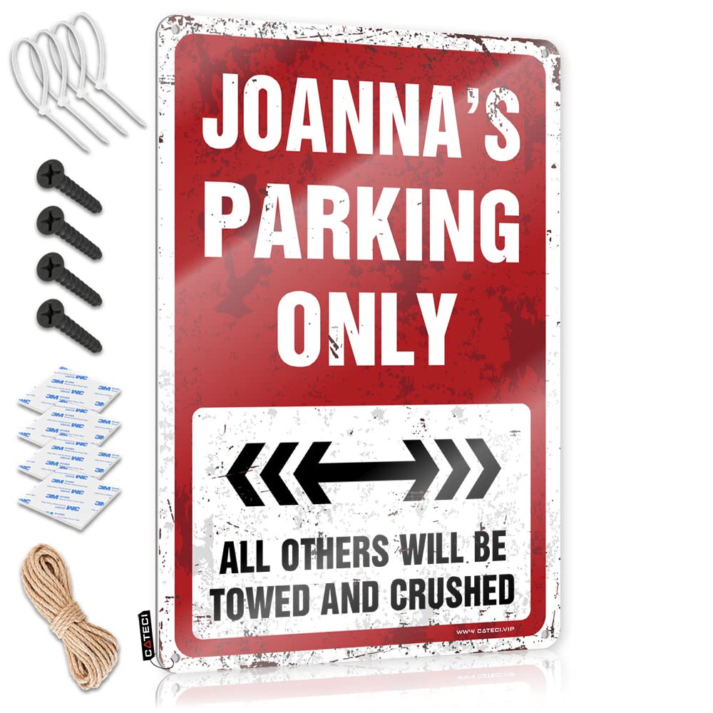 Camping Decorations Entrance Funny Sign - Joanna's Parking Only Reusable Rustic Wall Hanging(30X40CM)