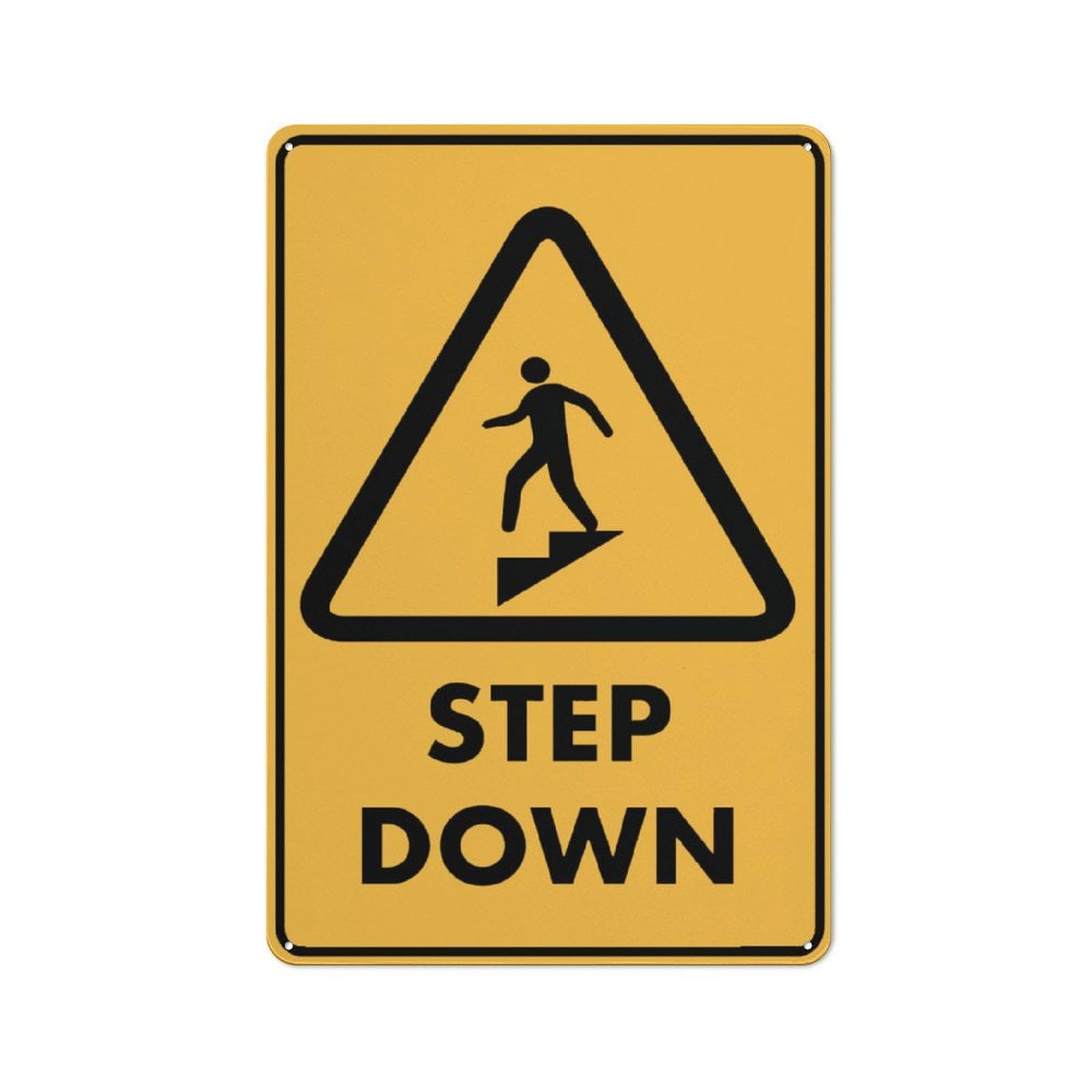 peiyeety Caution Step Down Outdoor Metal Sign 8"x12" - for Business, Workplace, Office, Home, Delivery, Road, Garden​