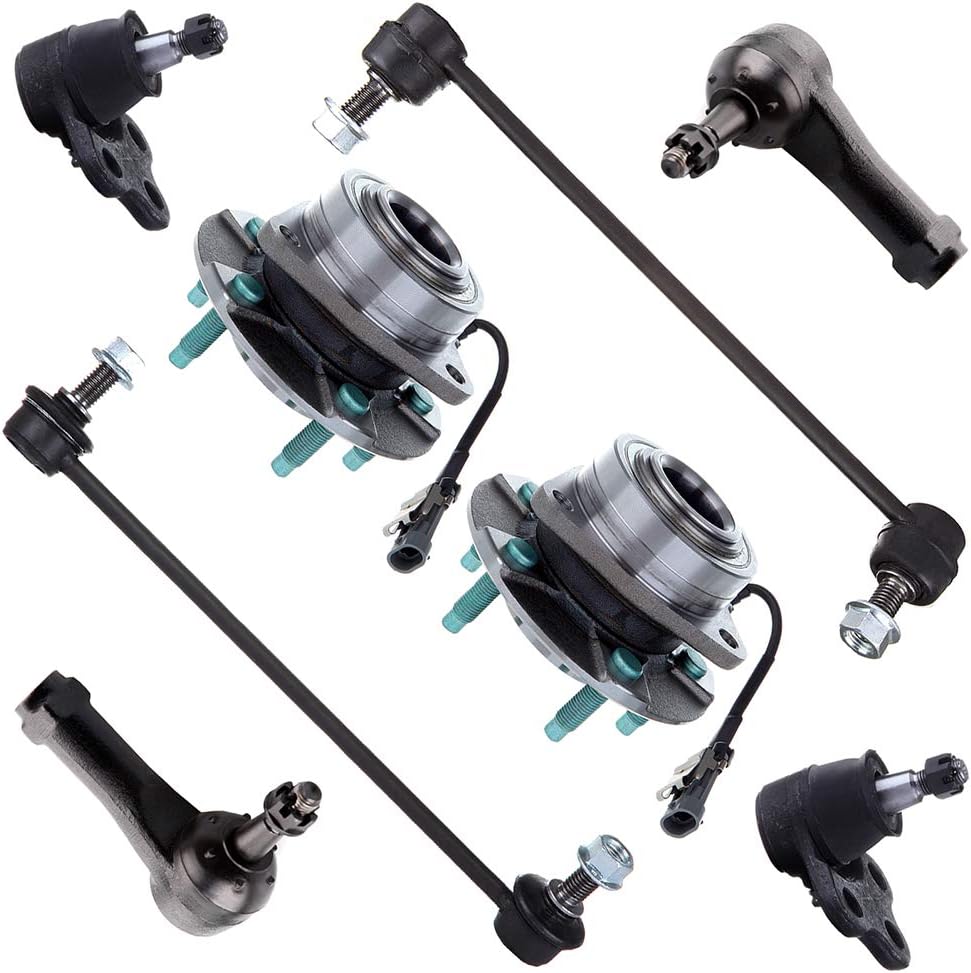 8pc Set Front Suspension Kit Wheel Hub Outer Tie Rod End Sway Bar Link Lower Ball Joint Replacement For Chevrolet Equinox For Pontiac Torrent For Saturn Vue