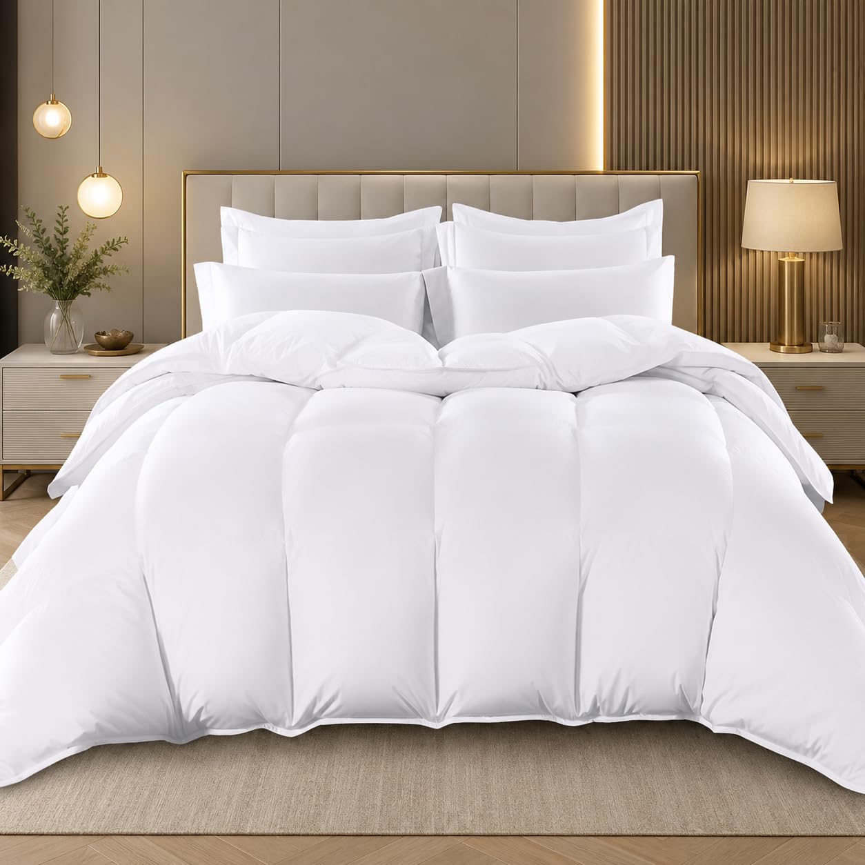 MH Traders Double Duvet 13.5 Tog, All Year Round Duvet, Soft, Warm and Comfortable Quilt Duvet With Hollowfibre Ideal For Summer And Winter (200x200cm)