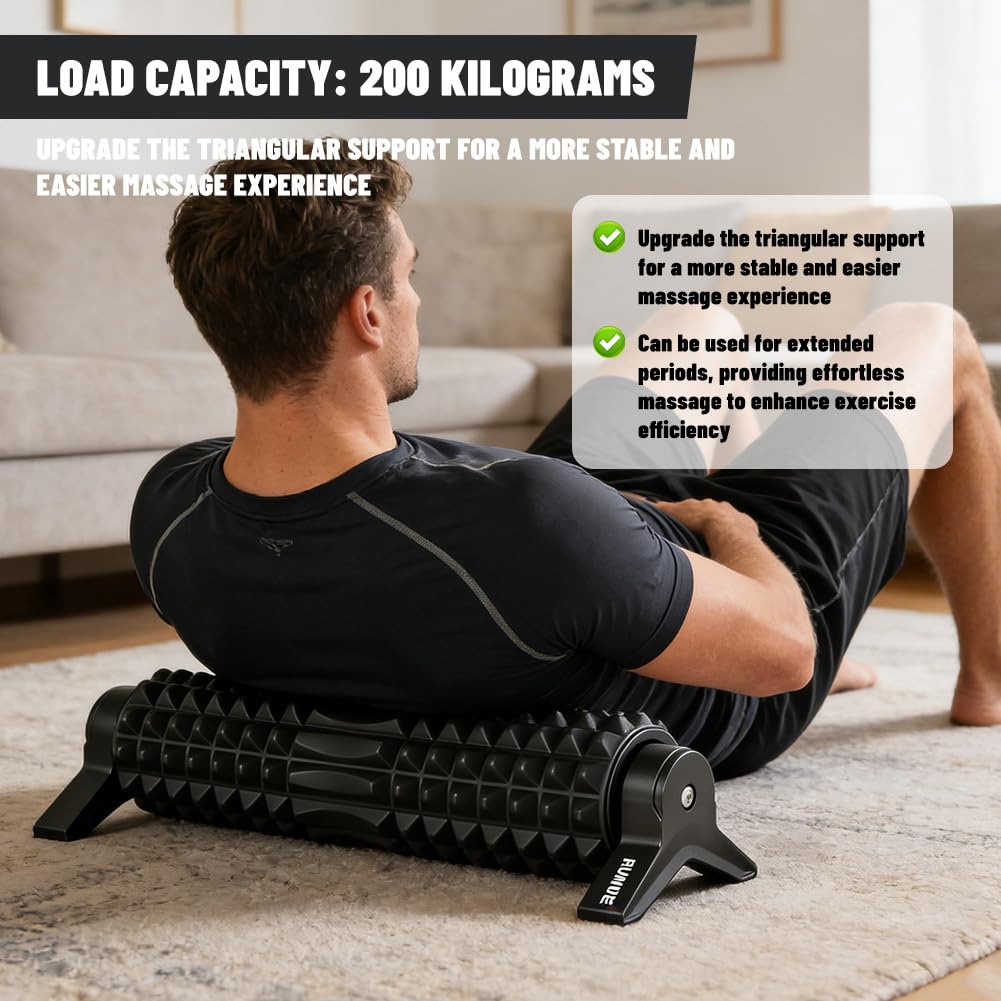 Rouleau de massage en mousse rigide avec support et texture 3D - Idéal pour le yoga, le pilates, le fitness, le dos, les jambes, les épaules - Relaxation musculaire