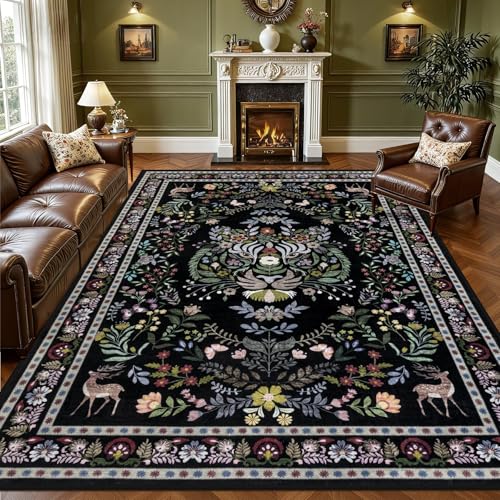 Floral Animal Print Rug