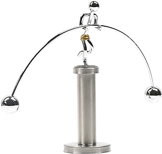 Sunnytech Steel Balance Physics Toy Weightlifter Kinetic Art Balance Toy Balancing Decompressive Science Home Office Toy for Desk Decor WJ020