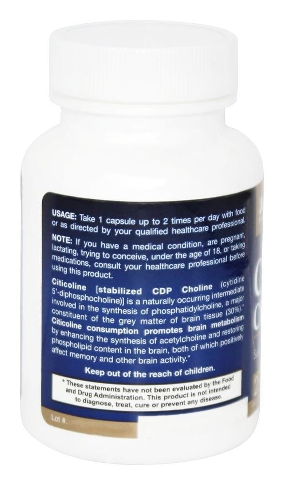 Jarrow Formulas Citicoline CDP Choline, 250mg - 120 caps