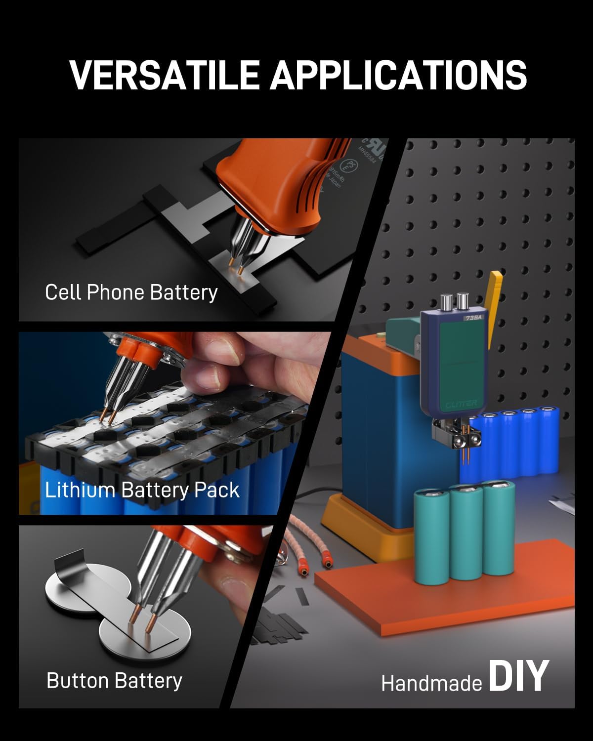 GLITTER Spot Welder, 11600W 1800A Battery Spot Welder, Auto & Manual Capacitor Spot Welder for Lithium Batteries with Foot Pedal, 99 Gears Battery Welder for Batch Build 18650 Battery Pack DIY, 801B