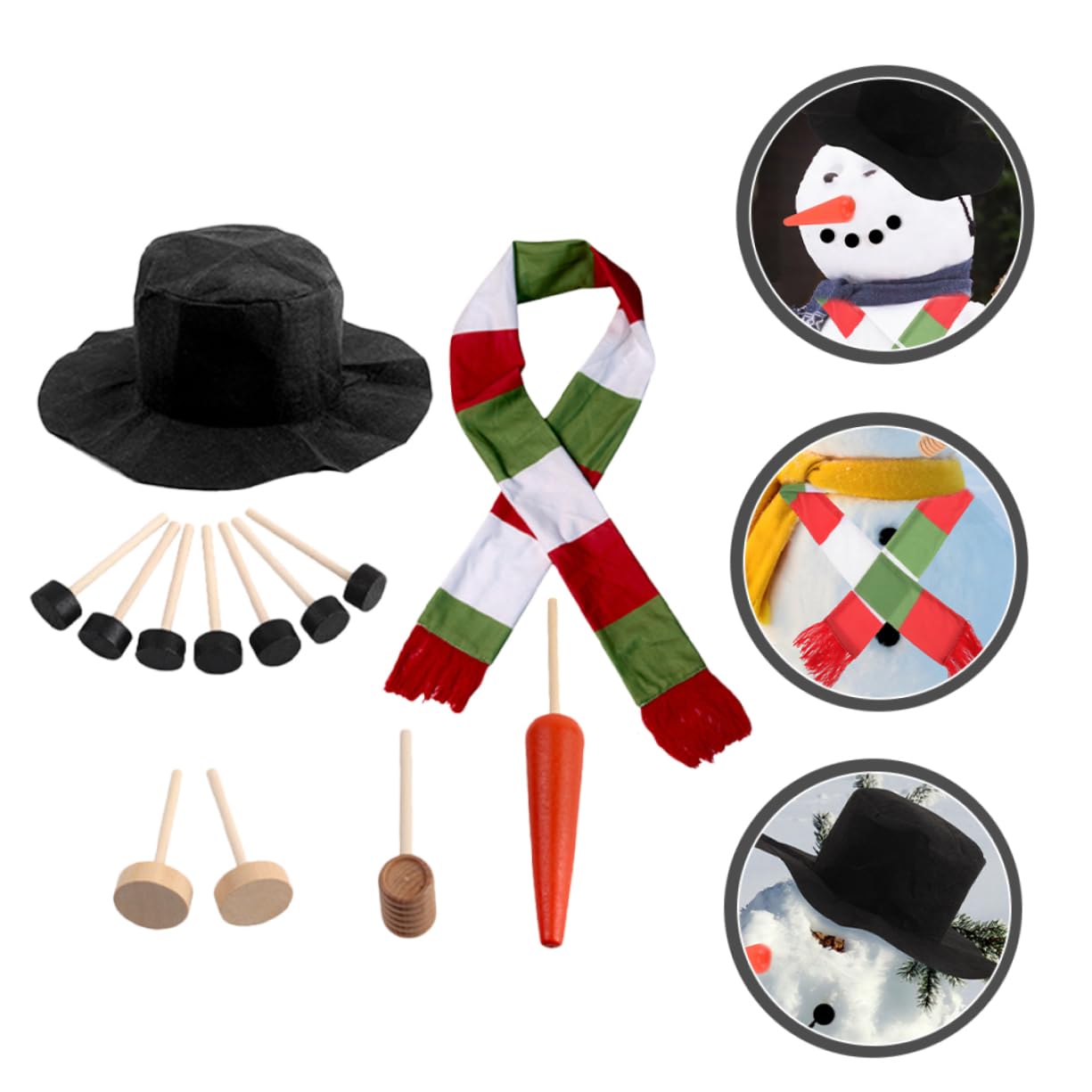IMIKEYA 5 Sätze Schneemann verkleiden Winter DIY-Schneemann-Anziehset weihnachtsbekleidung weihnachtsklamotten weihachtsdeko Schneemann-Dekorationswerkzeug DIY Schneemann-Anziehset Stoff