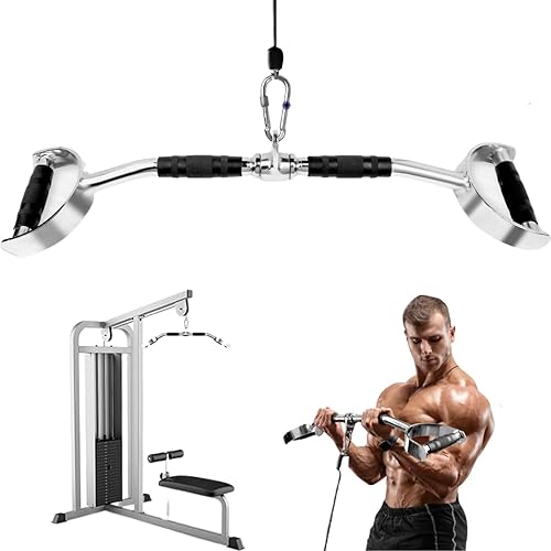 Miniatura 8 de Yes4All Agarre ancho Curl LAT Pull Down Bar Accesorios de goma HandgripsCurl BarPress Down para máquina de sistema de polea de cable