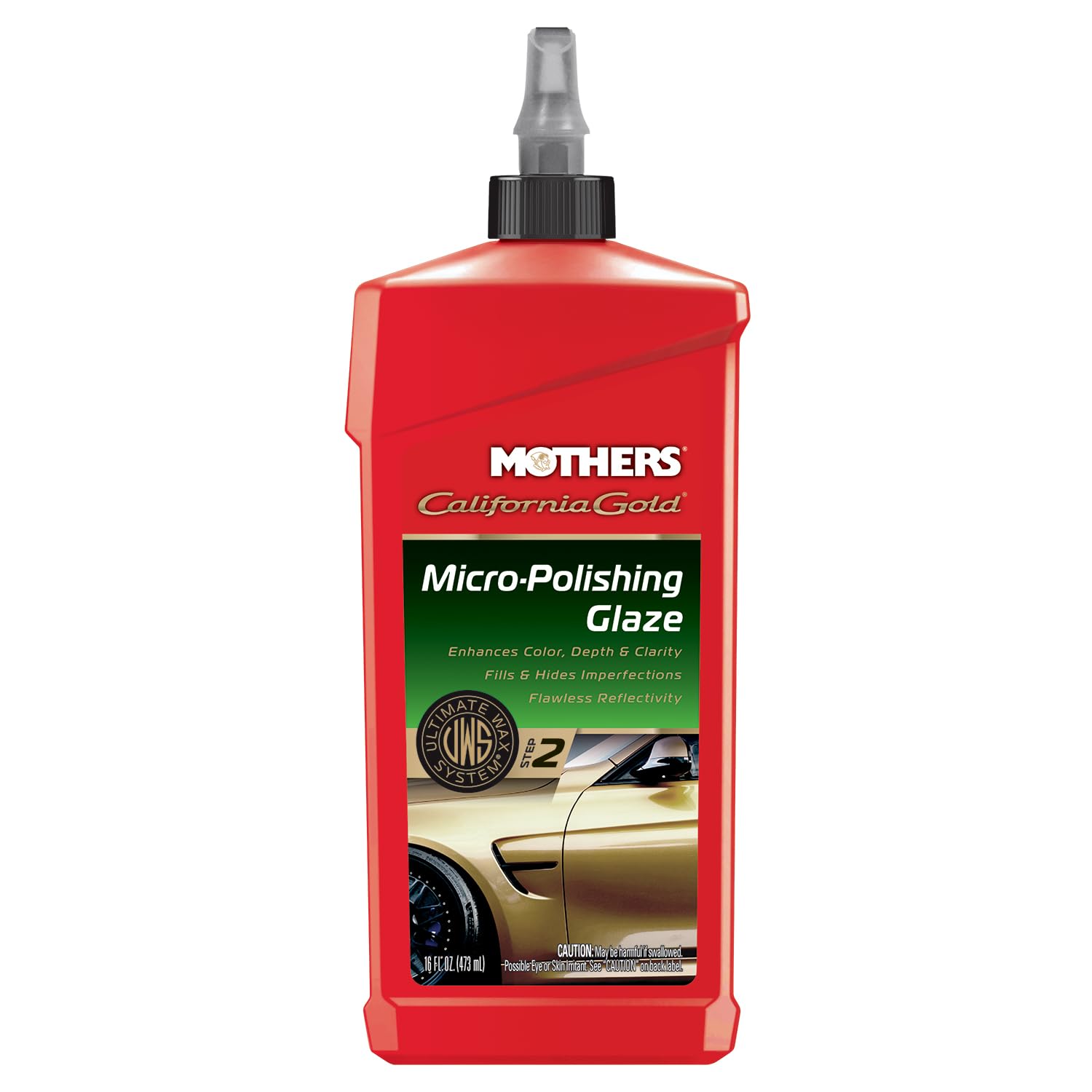 Mothers California Gold Micro-Polishing Glaze, 1 gal. — Ultimate Wax System Step 2, Adds Vibrance, Depth & Clarity to Paint & Clearcoats, Enhances Reflectivity, Especially on Dark Colors (08102)
