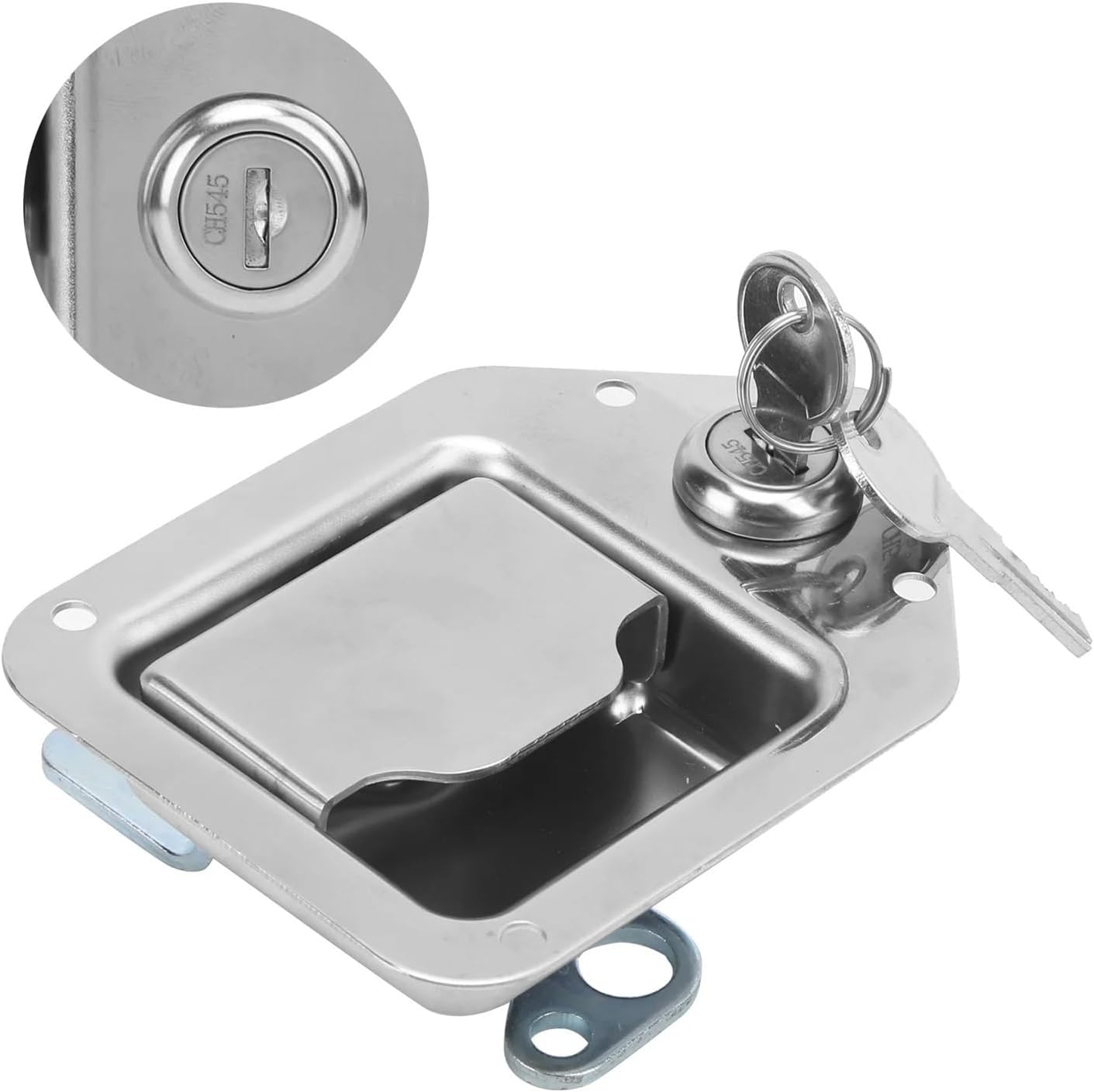 RV Door Stainless Steel Trailer Door Lock Heavy Duty with 2 Keys RV Cabinet Travel Trailer Trucks
