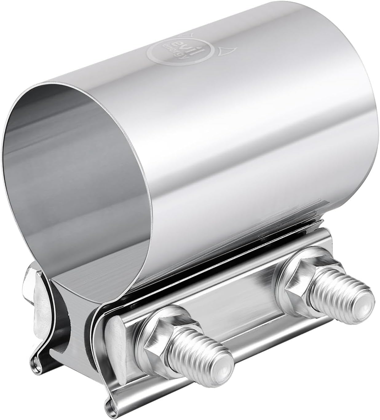 EVIL ENERGY 2.5 Inch Exhaust Clamp,2 1/2" Butt Joint Band Clamp Sleeve Coupler Stainless Steel for Pipes,Mufflers,Catalytic Converters 4PCS