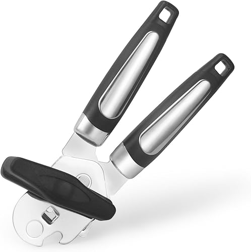 Abrelatas multifunción, manual de abrelatas, abrelatas manual de acero inoxidable resistente, agarre antideslizante, abrelatas de mano, abrelatas