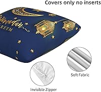 Vista 6 de Juego de 2 fundas de almohada Ramadan Kareem de 18 x 18 pulgadas, regalos para almohadas de sofá, decoración