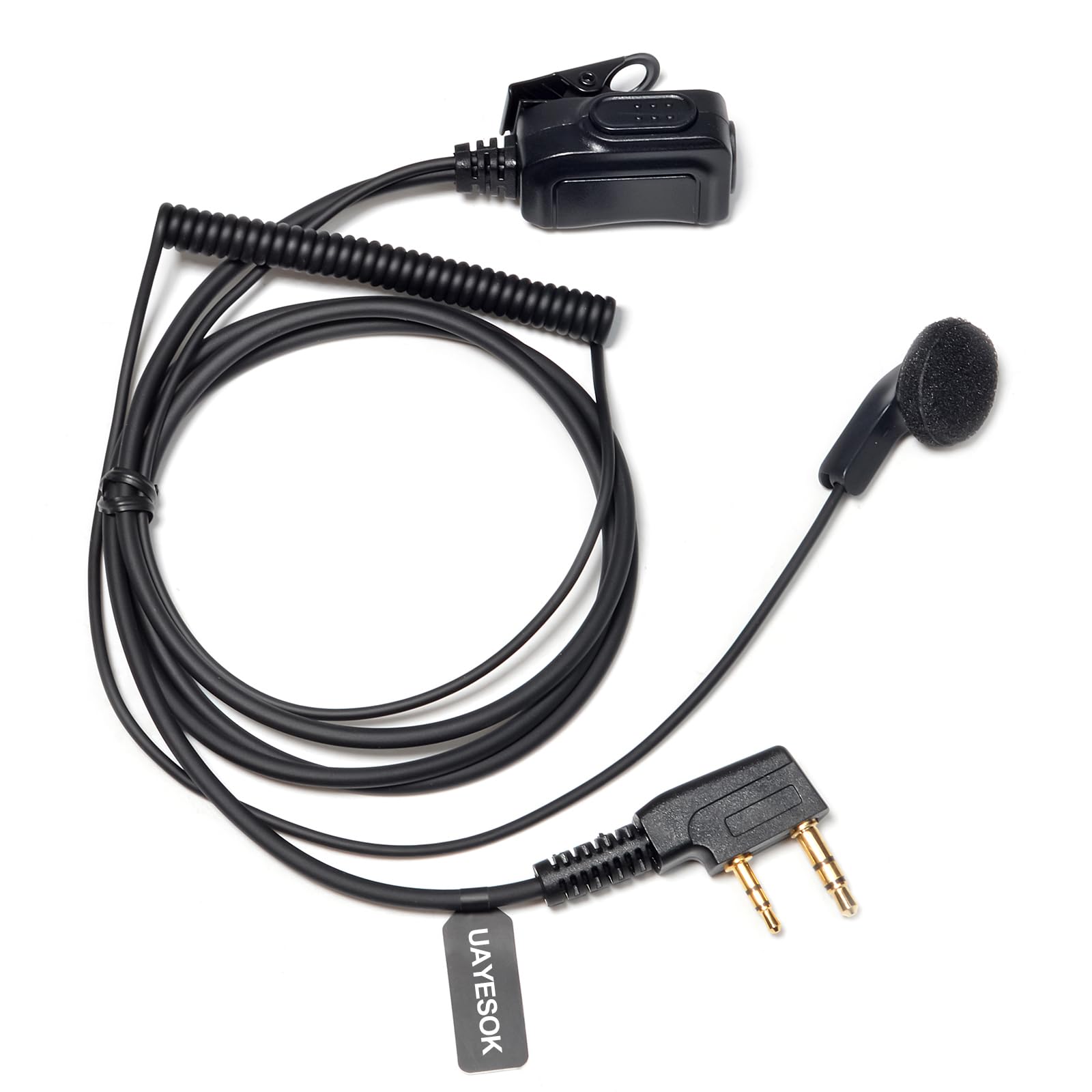 UAYESOK Auricolari in-ear per walkie talkie e radio di sorveglianza con microfono, compatibili con radio bidirezionale Kenwood TK-3401 TK-3501 Protalk Baofeng UV-5R 888S H777 Retevis Esynic Wouxun a