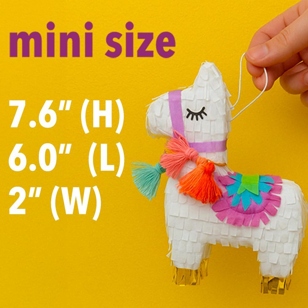 GIFTEXPRESS 6-Pack 8"x6" Mini Llama Pinatas- Small Birthday Party Favors, Cinco de Mayo, Fiesta, Gender Reveal, Taco Tuesday, Table Centerpieces, Classroom Decor, Mexican Fiesta Party Decoration