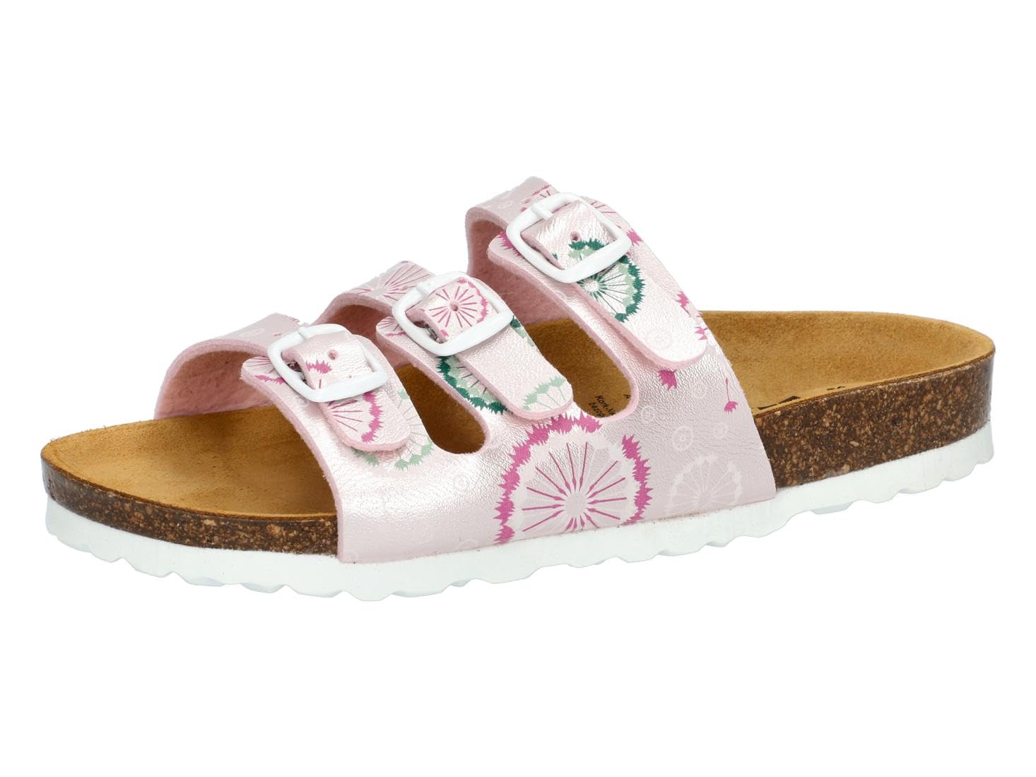 Lico Boys Girls Bioline Flower Kids Mules, Pink/White, 25 EU