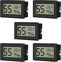 EEEKit Mini LCD Digital Thermometer Hygrometer, 5-Piece Humidity Meter, Mini Indoor Hygrometer for Greenhouse Room, Black