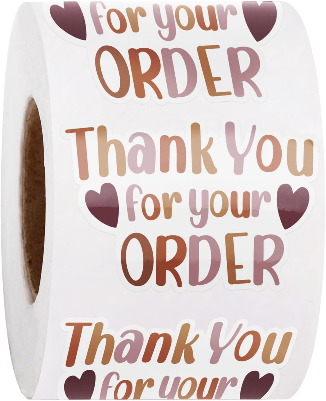 WRAPAHOLIC 2 Inch 500 Total Labels - Thank You for Your Order Stickers - Heart Thanks for Shopping Small Shop Local Handmade